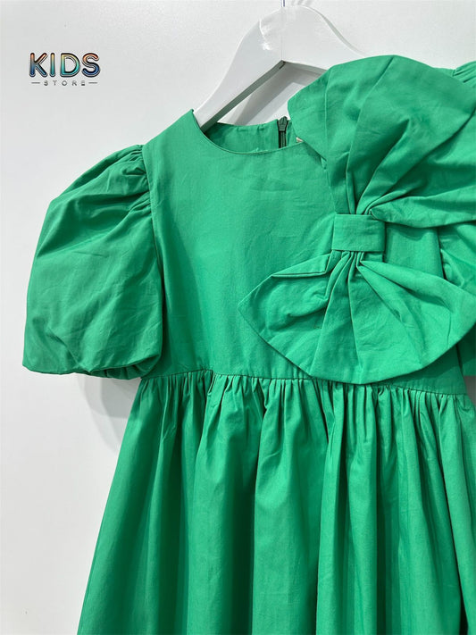 Emerald Whimsy β Bow Charm Occasion Dress!