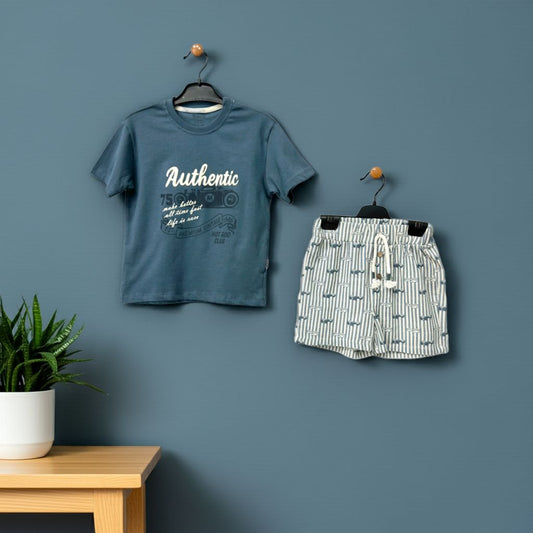 Authentic Explorer β Summer Tee & Patterned Shorts Set