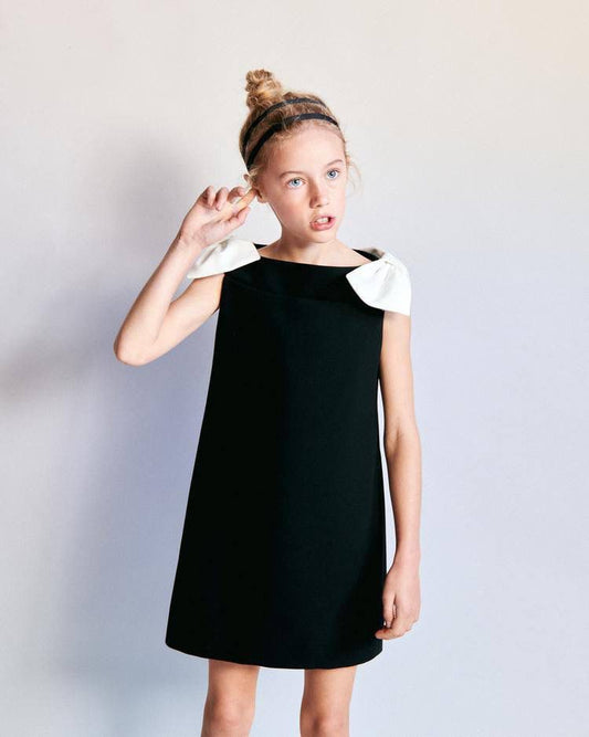 Chic Black and White Bow Dress!