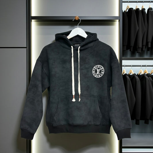 LV Coated Black Hoodie!