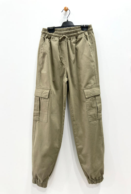 "Trailblazer Cargo" β Rugged Khaki Joggers for Young Explorers