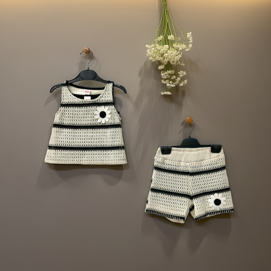 "Little Noir Bloom" Artisan Crochet Summer Set!