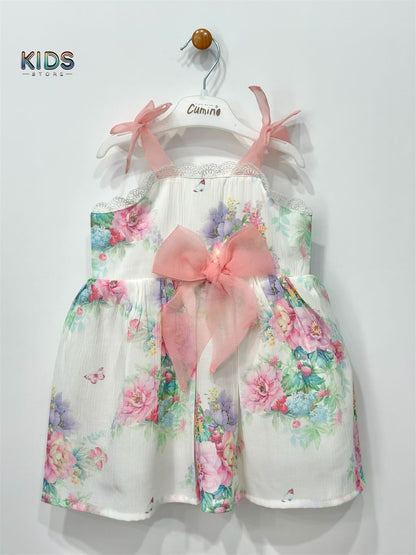 Garden of Grace – Blossom Ribbon Cotton Dress