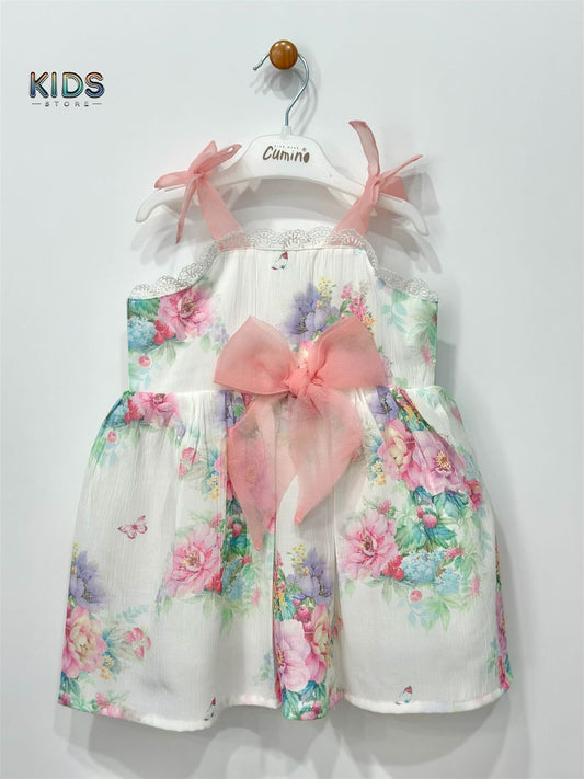 Garden of Grace – Blossom Ribbon Cotton Dress