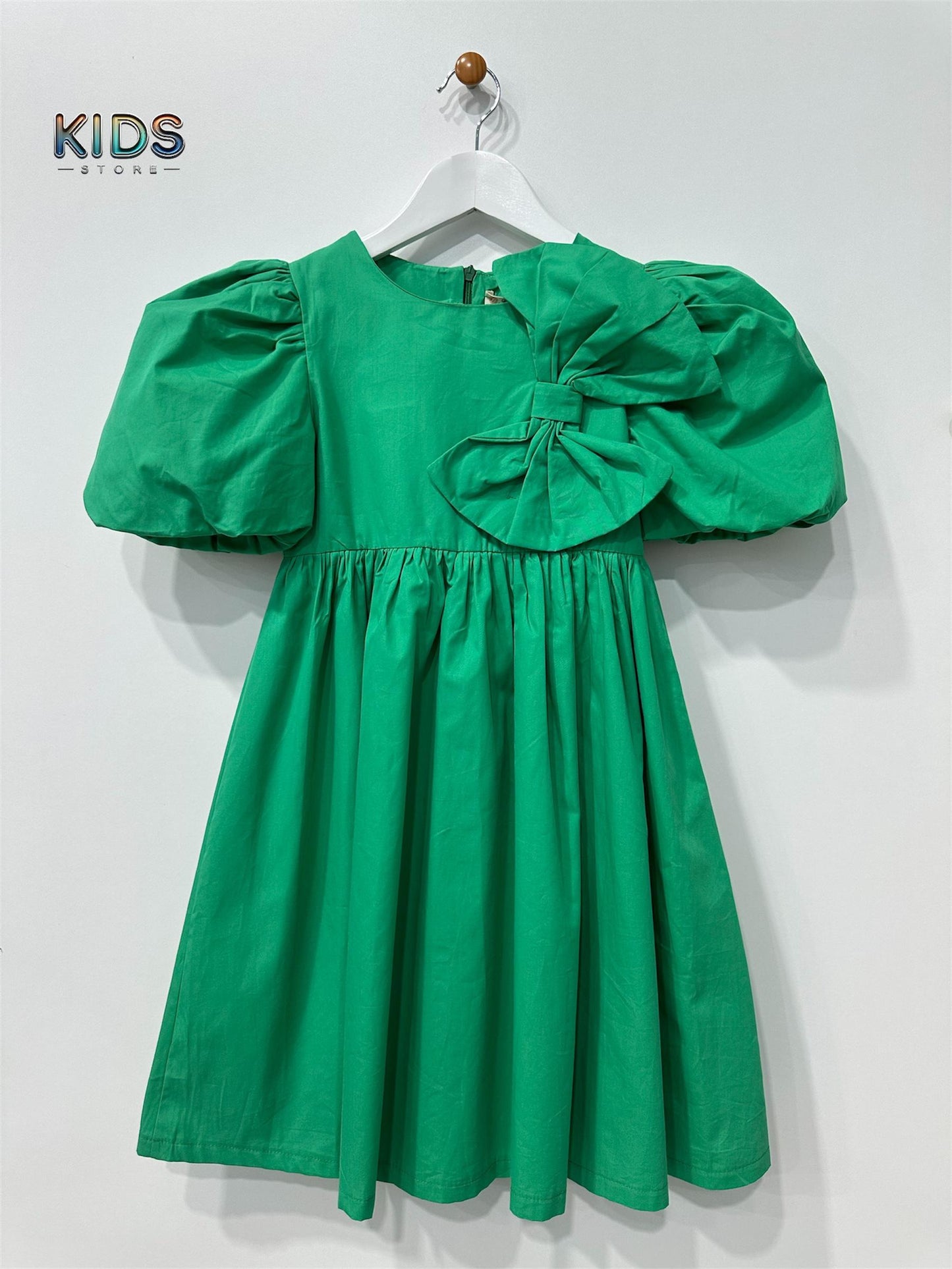 Emerald Whimsy – Bow Charm Occasion Dress!