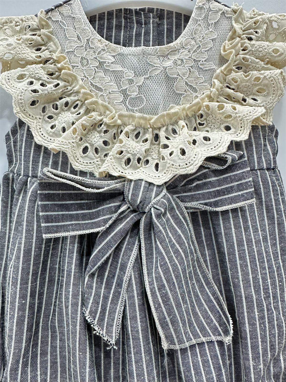 Lace & Lines – Whisper Soft Bow Romper!