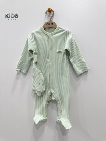 "Minty Hug" – Ultra-Soft Ribbed Baby Onesie!