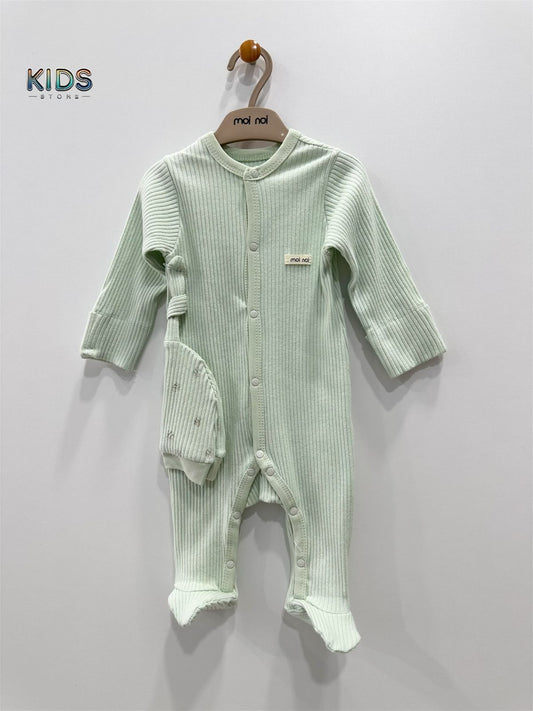 "Minty Hug" – Ultra-Soft Ribbed Baby Onesie!