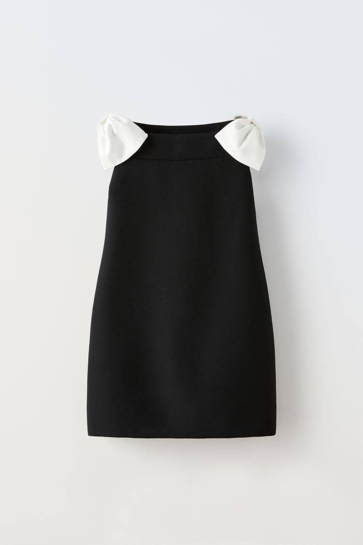 Chic Black and White Bow Dress!