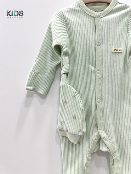 "Minty Hug" – Ultra-Soft Ribbed Baby Onesie!