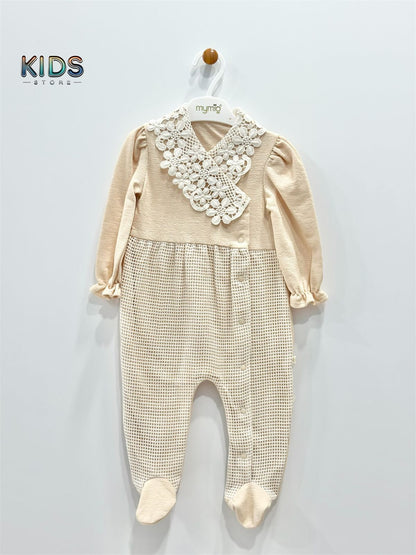 Lace Whisper – Waffle Touch Romper