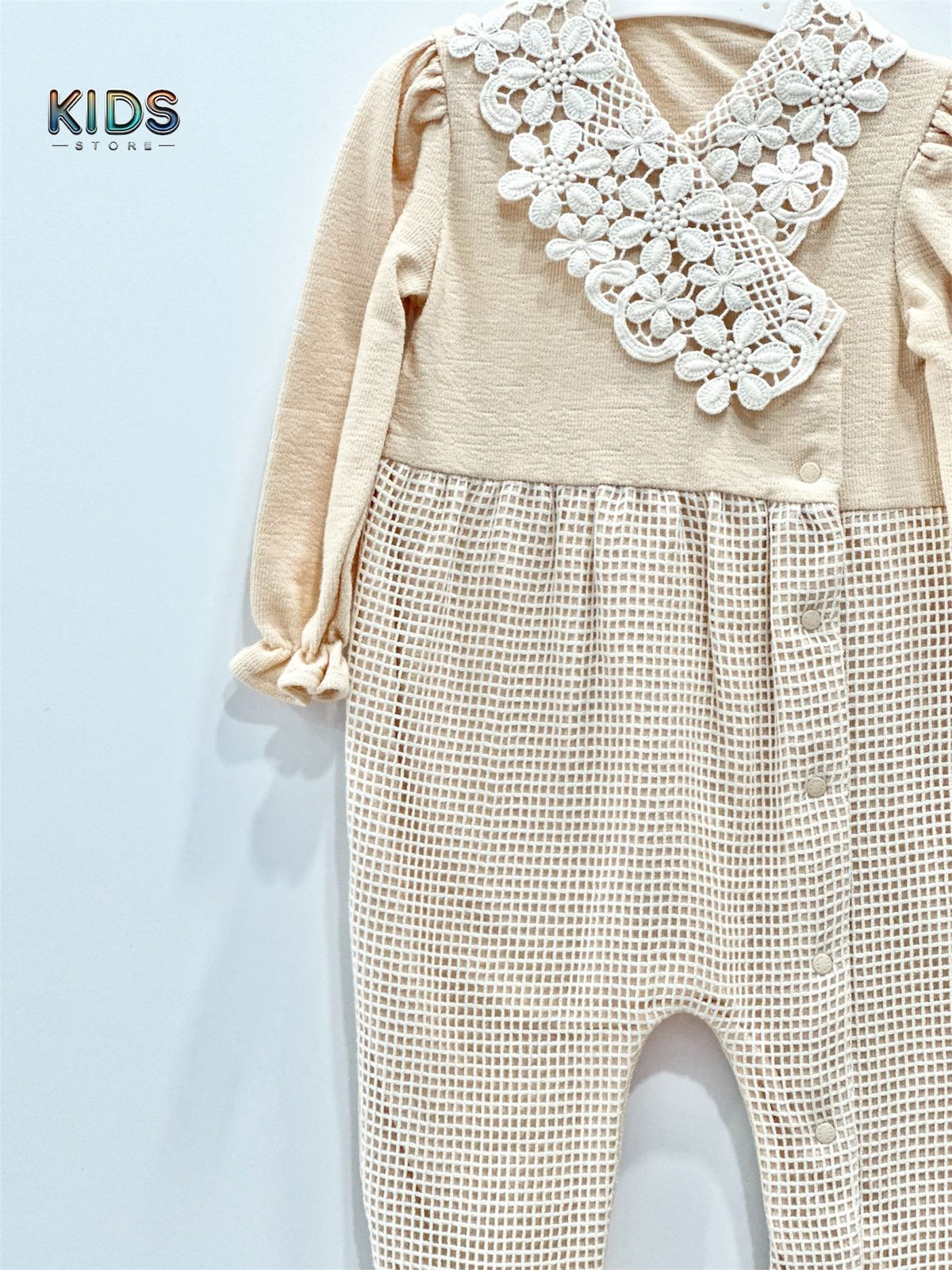 Lace Whisper – Waffle Touch Romper