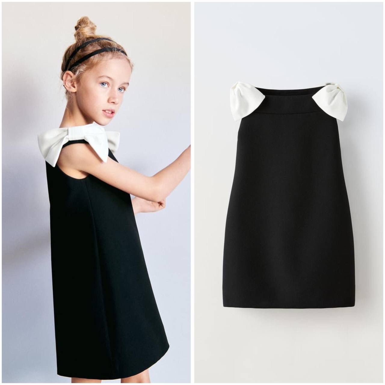 Chic Black and White Bow Dress!
