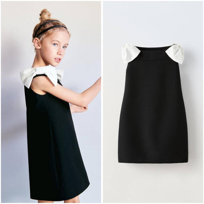 Chic Black and White Bow Dress!