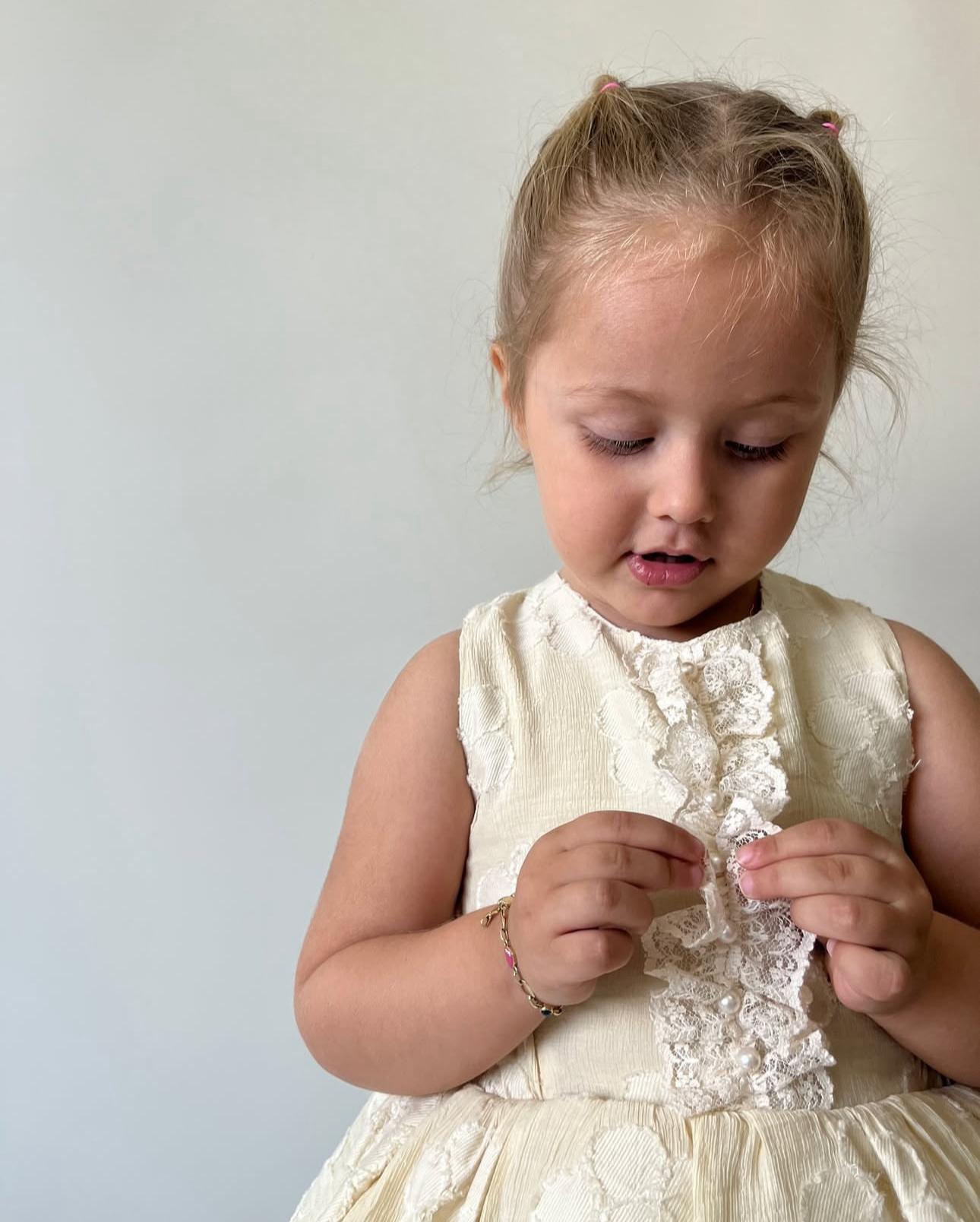 Elegant Cream Lace and Tulle Dress!