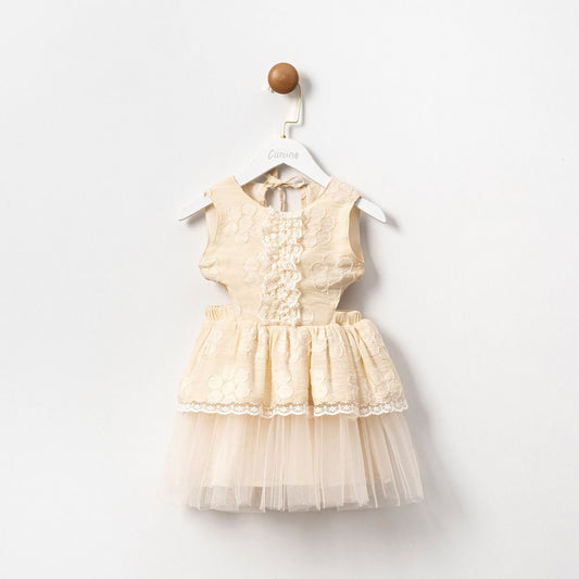 Elegant Cream Lace and Tulle Dress!
