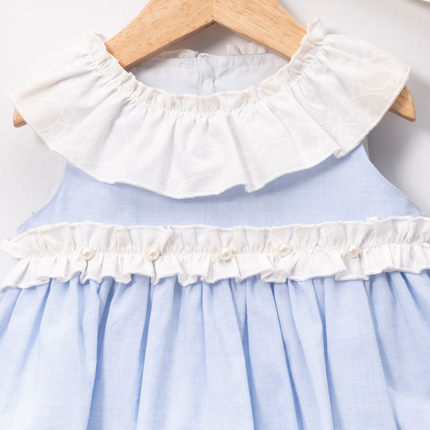 Elegant Blue and White Baby Dress Set