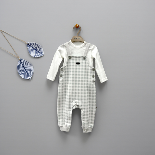 Little Gentleman – Classic Check Overalls Set