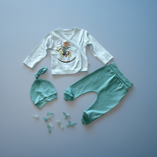 Little Cowboy Cotton Newborn Set