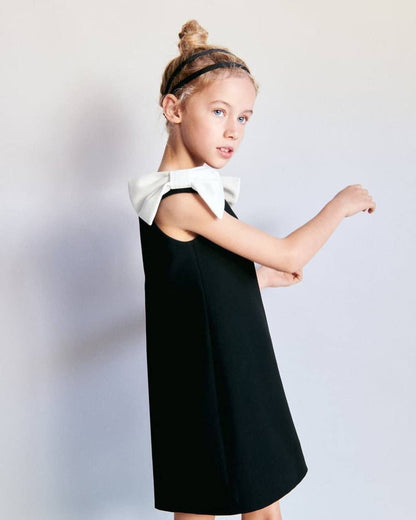 Chic Black and White Bow Dress!