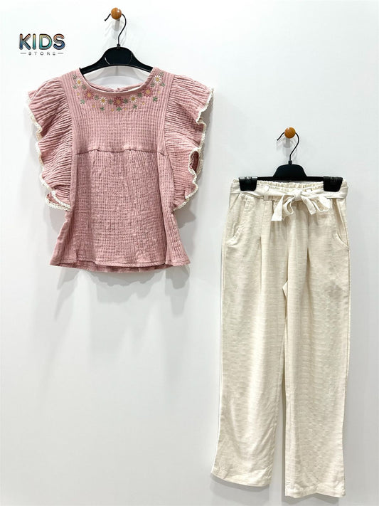 Blossom & Grace – Embroidered Elegance Cotton Set